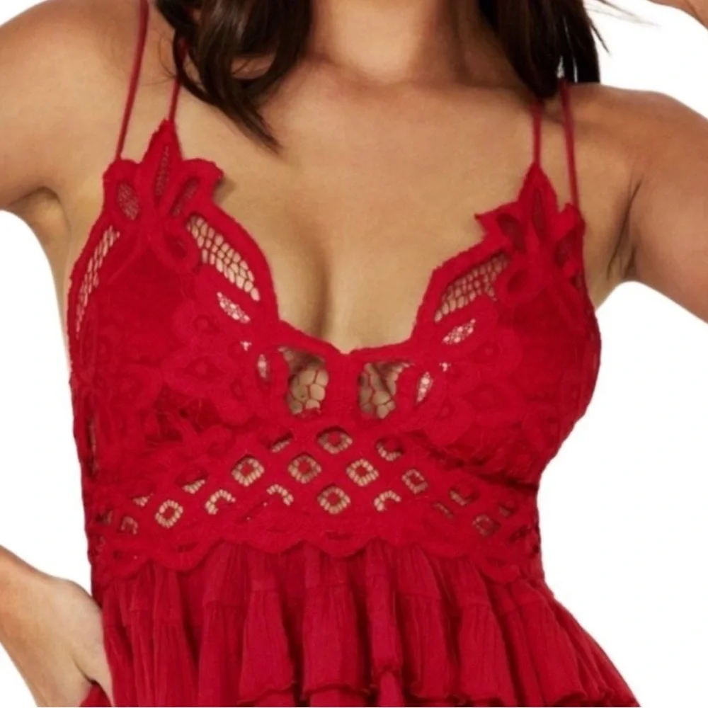 Free People Adelia Cami Cherry Red Size XS NWT